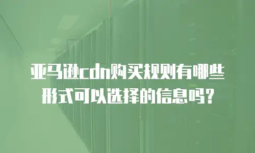 亚马逊cdn购买规则有哪些形式可以选择的信息吗？