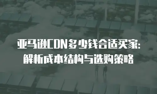亚马逊CDN多少钱合适买家：解析成本结构与选购策略
