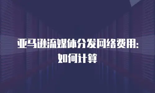亚马逊流媒体分发网络费用：如何计算