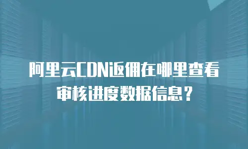 阿里云CDN返佣在哪里查看审核进度数据信息？
