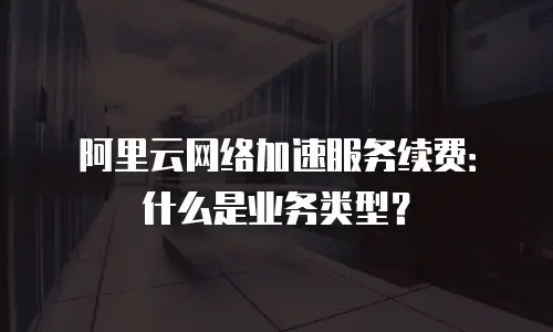 阿里云网络加速服务续费：什么是业务类型？