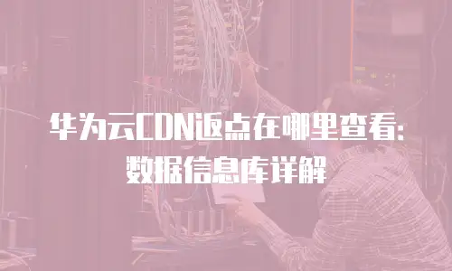 华为云CDN返点在哪里查看：数据信息库详解