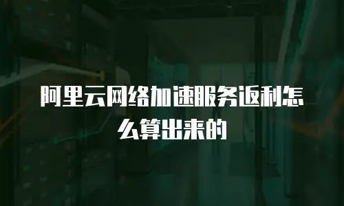 阿里云网络加速服务返利怎么算出来的