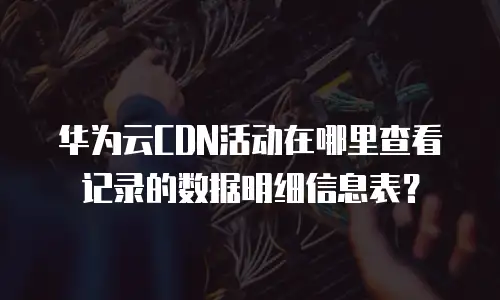 华为云CDN活动在哪里查看记录的数据明细信息表？