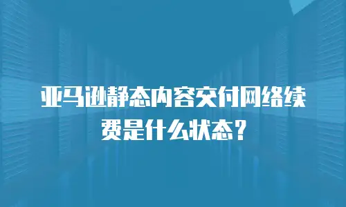 亚马逊静态内容交付网络续费是什么状态？