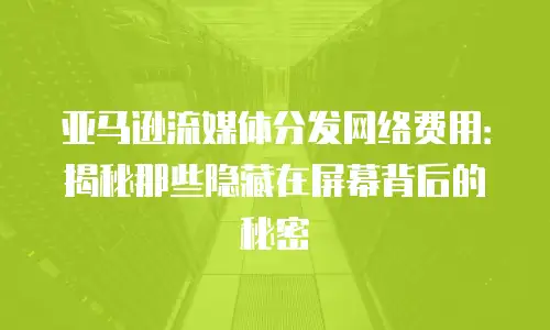 亚马逊流媒体分发网络费用：揭秘那些隐藏在屏幕背后的秘密
