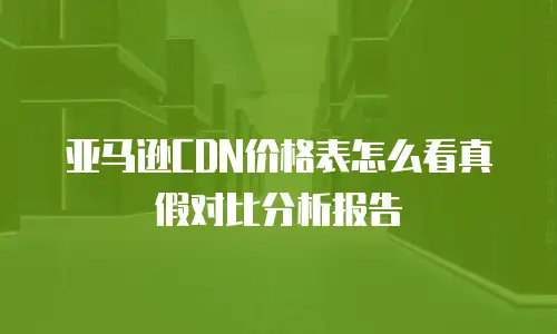 亚马逊CDN价格表怎么看真假对比分析报告