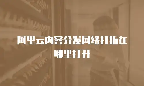 阿里云内容分发网络打折在哪里打开