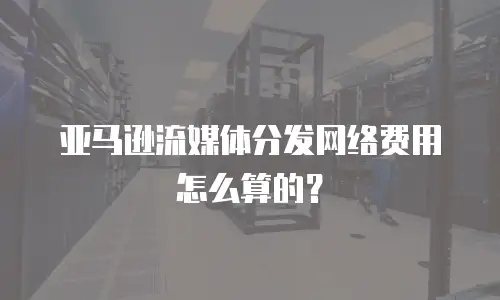 亚马逊流媒体分发网络费用怎么算的？