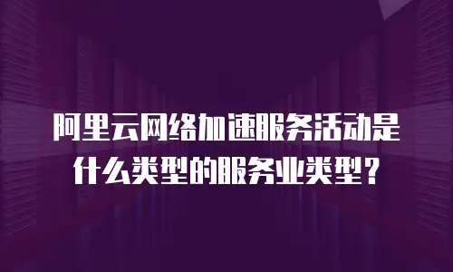 阿里云网络加速服务活动是什么类型的服务业类型？