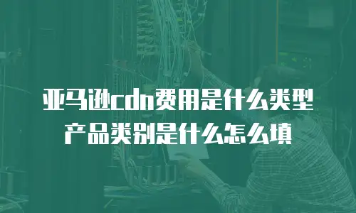 亚马逊cdn费用是什么类型产品类别是什么怎么填