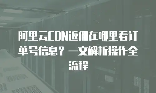 阿里云CDN返佣在哪里看订单号信息？一文解析操作全流程
