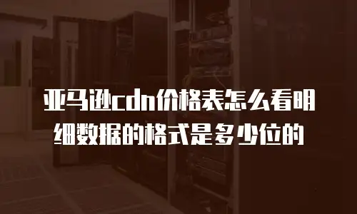亚马逊cdn价格表怎么看明细数据的格式是多少位的
