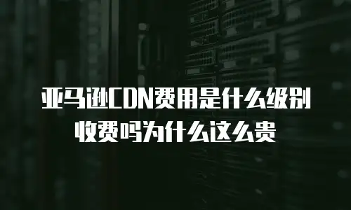 亚马逊CDN费用是什么级别收费吗为什么这么贵
