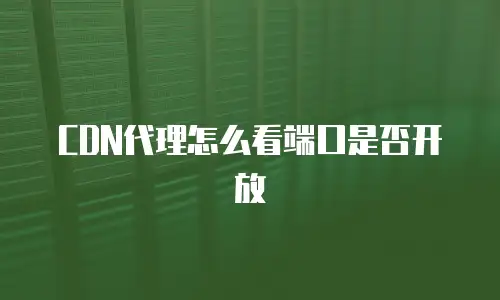 CDN代理怎么看端口是否开放
