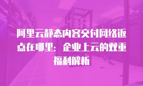 阿里云静态内容交付网络返点在哪里：企业上云的双重福利解析