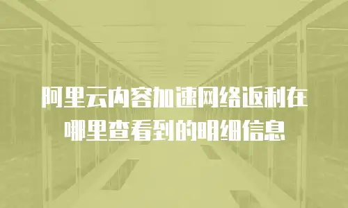阿里云内容加速网络返利在哪里查看到的明细信息