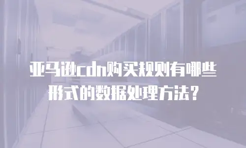亚马逊cdn购买规则有哪些形式的数据处理方法？
