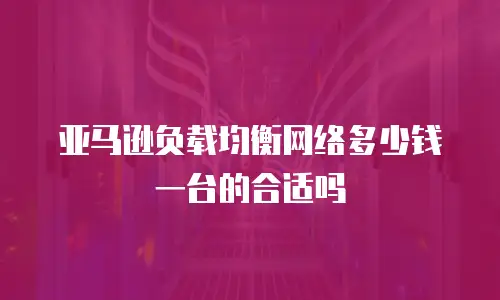 亚马逊负载均衡网络多少钱一台的合适吗