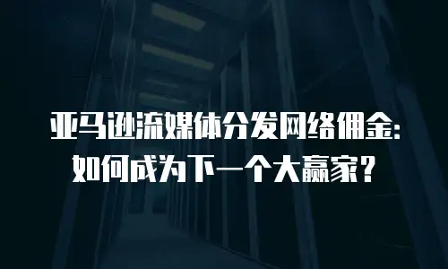 亚马逊流媒体分发网络佣金：如何成为下一个大赢家？