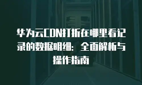 华为云CDN打折在哪里看记录的数据明细：全面解析与操作指南