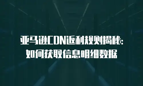 亚马逊CDN返利规则揭秘：如何获取信息明细数据