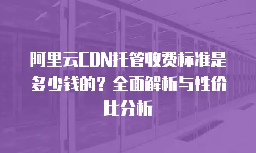阿里云CDN托管收费标准是多少钱的？全面解析与性价比分析