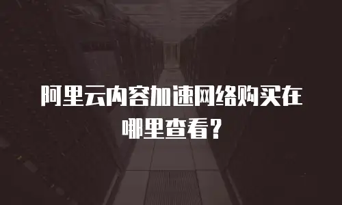 阿里云内容加速网络购买在哪里查看？