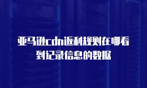 亚马逊cdn返利规则在哪看到记录信息的数据