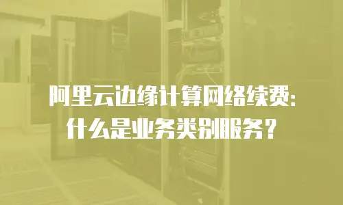阿里云边缘计算网络续费：什么是业务类别服务？