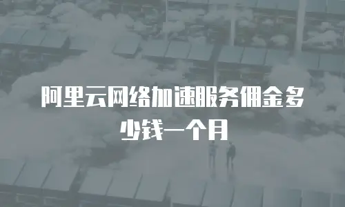 阿里云网络加速服务佣金多少钱一个月