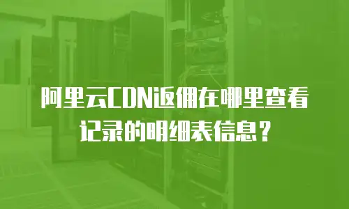 阿里云CDN返佣在哪里查看记录的明细表信息？