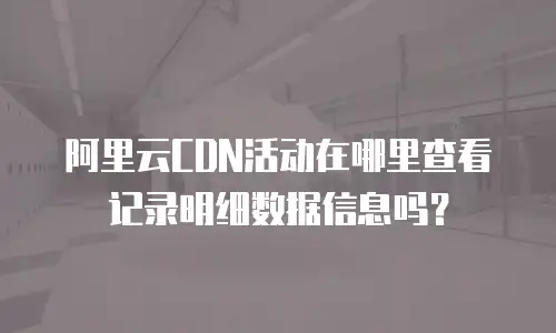 阿里云CDN活动在哪里查看记录明细数据信息吗？