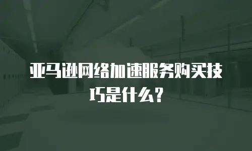 亚马逊网络加速服务购买技巧是什么？