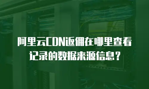 阿里云CDN返佣在哪里查看记录的数据来源信息？