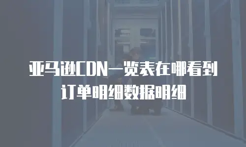 亚马逊CDN一览表在哪看到订单明细数据明细