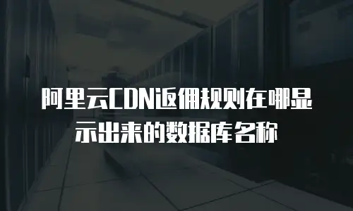 阿里云CDN返佣规则在哪显示出来的数据库名称