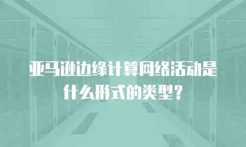 亚马逊边缘计算网络活动是什么形式的类型？