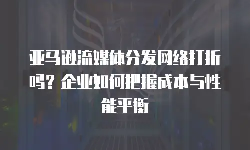 亚马逊流媒体分发网络打折吗？企业如何把握成本与性能平衡