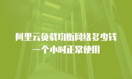 阿里云负载均衡网络多少钱一个小时正常使用