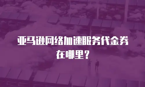 亚马逊网络加速服务代金券在哪里？