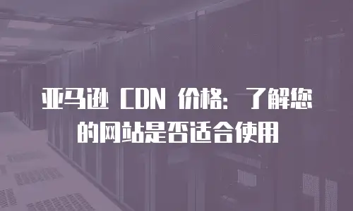 亚马逊 CDN 价格：了解您的网站是否适合使用
