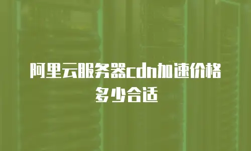 阿里云服务器cdn加速价格多少合适