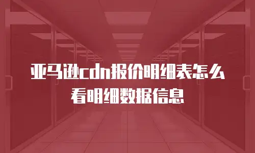 亚马逊cdn报价明细表怎么看明细数据信息