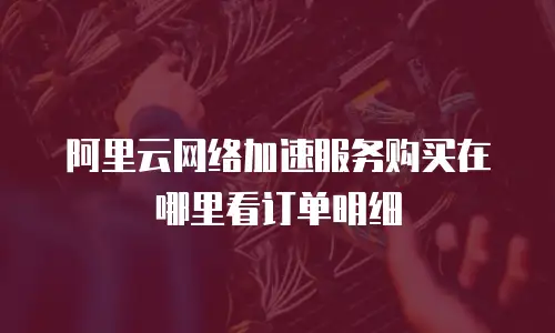 阿里云网络加速服务购买在哪里看订单明细