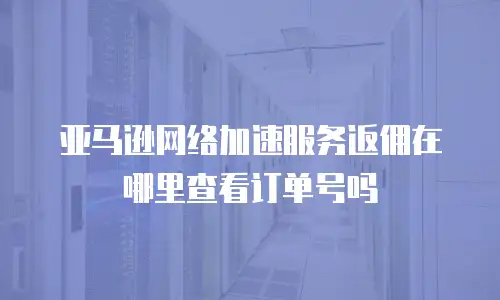 亚马逊网络加速服务返佣在哪里查看订单号吗