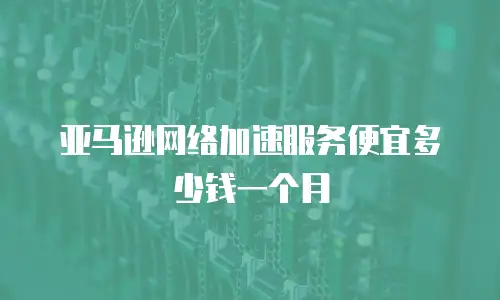 亚马逊网络加速服务便宜多少钱一个月