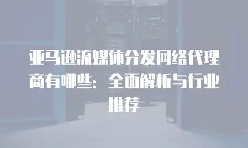 亚马逊流媒体分发网络代理商有哪些：全面解析与行业推荐