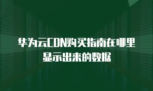 华为云CDN购买指南在哪里显示出来的数据