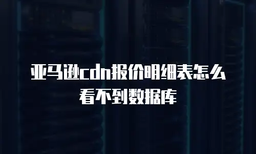 亚马逊cdn报价明细表怎么看不到数据库